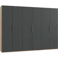 MID.YOU ŠATNÍ SKŘÍŇ S OTOČNÝMI DVEŘMI, barvy grafitu, barvy dubu, 300/216/58 cm