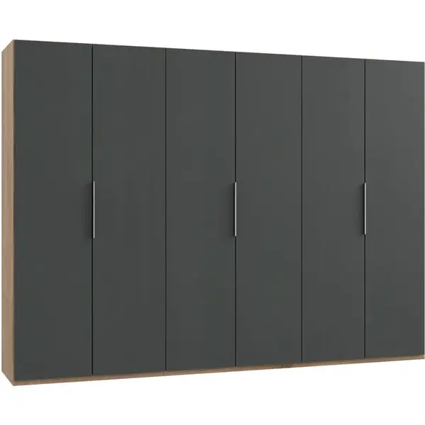 MID.YOU ŠATNÍ SKŘÍŇ S OTOČNÝMI DVEŘMI, barvy grafitu, barvy dubu, 300/216/58 cm