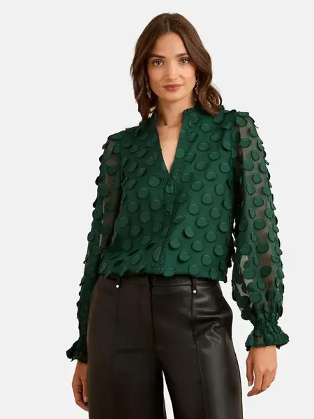love & roses Blúzka  tmavozelená