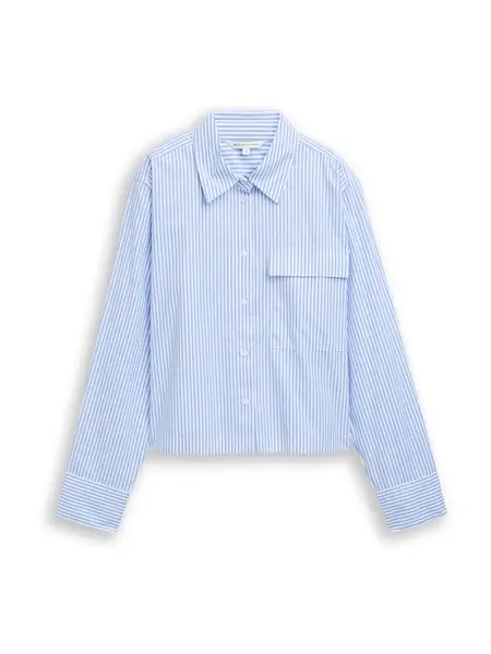 TOM TAILOR DENIM Blúzka  modrá / biela