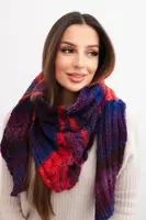 Dámská šála z měkké vlny v pestrobarevných pruzích