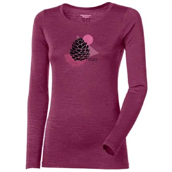 PROGRESS HELA CONE Dámske merino tričko s dlhým rukávom, fialová, veľkosť