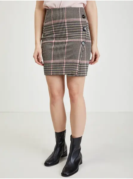 Růžovo-černá dámská vzorovaná pouzdrová sukně ORSAY - Dámské