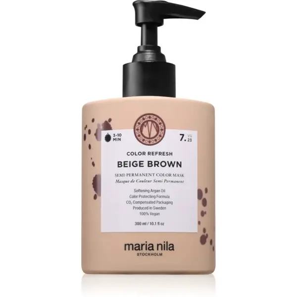 Maria Nila Colour Refresh jemná vyživující maska bez permanentních barevných pigmentů odstín Beige Brown 7.23 300 ml