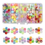 200Pcs 10 Styles Opaque Acrylic Beads