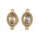 Ion Plating(IP) 304 Stainless Steel Cubic Zirconia Oval Links Connector Charms
