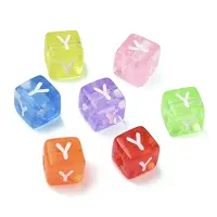 Spray Painted Transparent Acrylic Beads