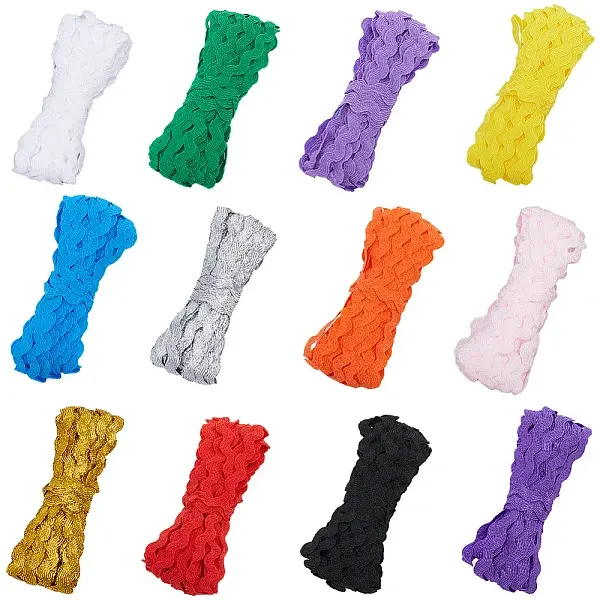 60M 12 Colors Wave Bending Fringe Trim