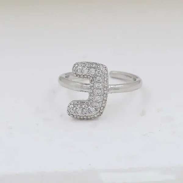 Brass Micro Pave Clear Cubic Zirconia Cuff Rings