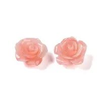 Synthetic Coral 3D Flower Rose Beads