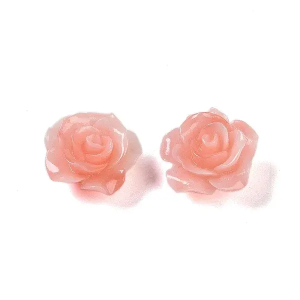 Synthetic Coral 3D Flower Rose Beads