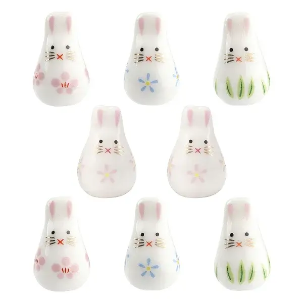 8Pcs 4 Colors Handmade Porcelain Beads