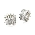 Brass Micro Pave Cubic Zirconia European Spacer Beads