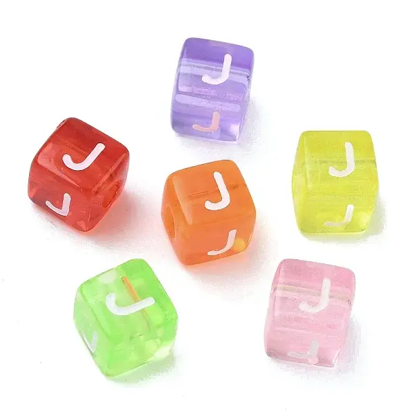 Spray Painted Transparent Acrylic Beads