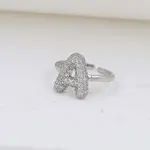 Brass Micro Pave Clear Cubic Zirconia Cuff Rings