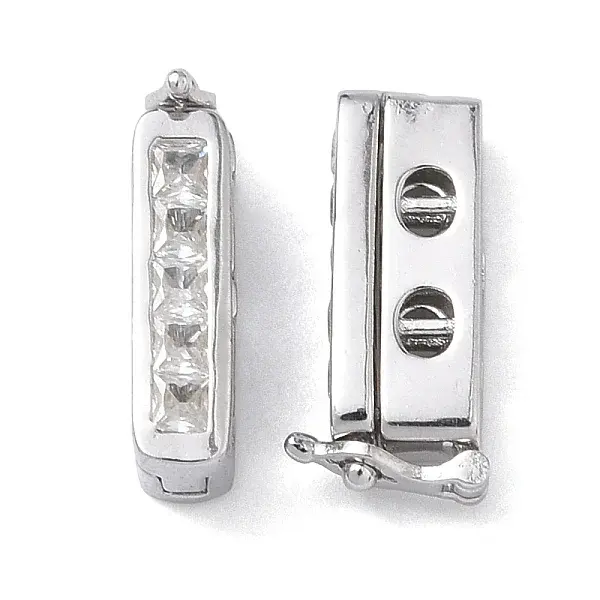 925 Sterling Silver Cubic Zirconia Twister Clasps