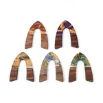 Opaque Resin & Walnut Wood Pendants