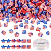 Independence Day Theme DIY Handmade Polymer Clay Beaded Bracelets Making Kits