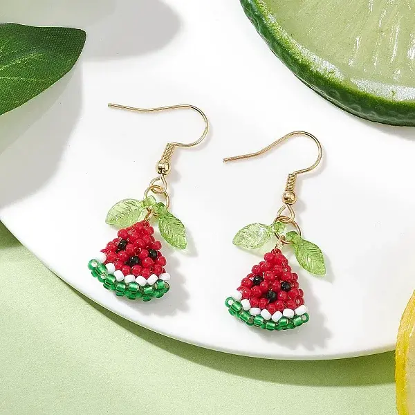 304 Stainless Steel Glass Dangle Earrings