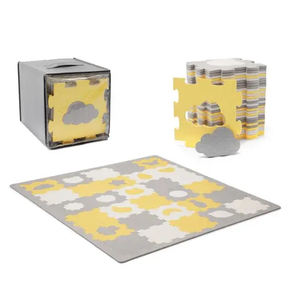 KINDERKRAFT SELECT Podložka pěnová Puzzle Luno Shapes 185 x 165 cm Yellow, 30ks, Premium