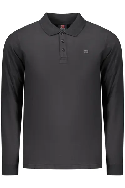 NORWAY 1963 MEN&#39;S LONG-SLEEVED POLO SHIRT, BLACK
