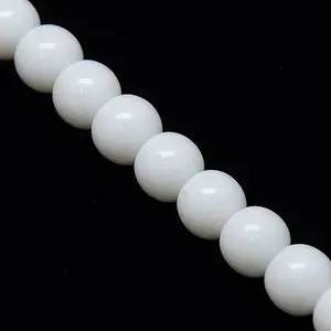 Opaque Solid Color Crystal Glass Round Beads Strands