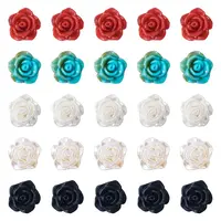 40Pcs 5 Colors 1-Hole Plastic Buttons