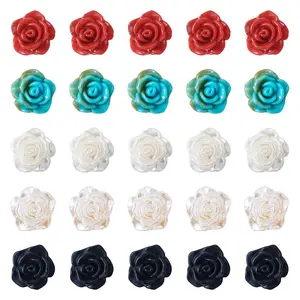 40Pcs 5 Colors 1-Hole Plastic Buttons