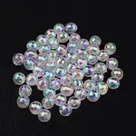 Faceted Eco-Friendly Transparent Acrylic Round Beads