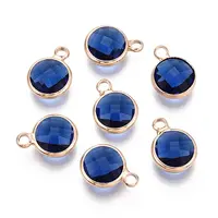 Golden Tone Brass Glass Charms