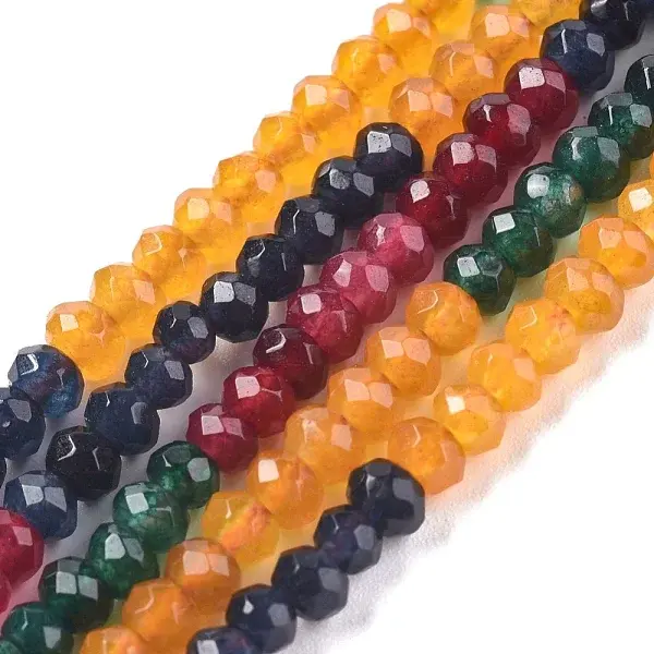 Dyed Natural Malaysia Jade Rondelle Beads Strands