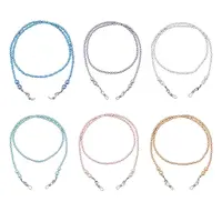 6Pcs 6 Colors Glass Pearl Round Bead Eyeglasses Chains