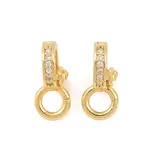 Brass Micro Pave Clear Cubic Zirconia Twister Clasps