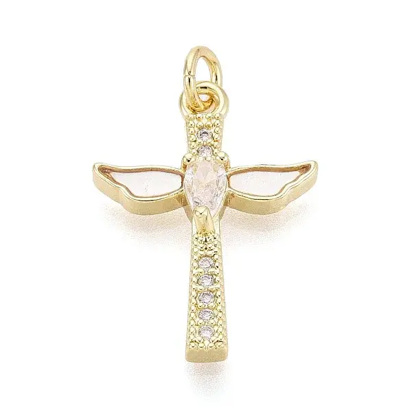 Brass Micro Pave Clear Cubic Zirconia Pendants