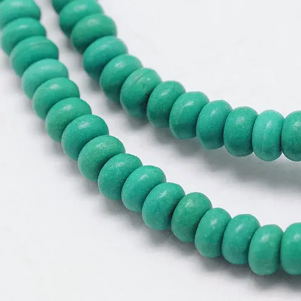 Dyed Synthetical Turquoise Rondelle Bead Strand
