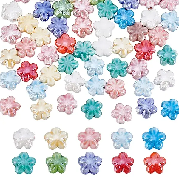 60Pcs Handmade Porcelain Beads