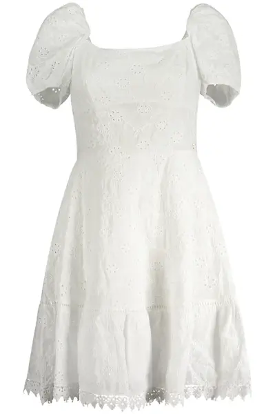 GUESS JEANS SHORT DRESS WOMEN WHITE