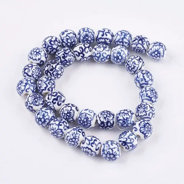 Handmade Blue and White Porcelain Beads