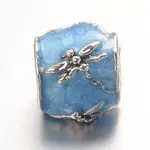 Barrel Large Hole Alloy Enamel European Beads