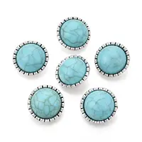 Zinc Metal Alloy & Natural Turquoise Buttons