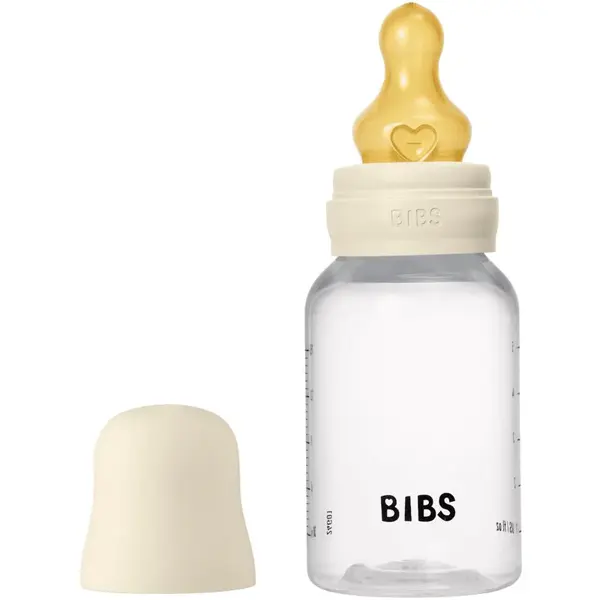 BIBS Anti-Colic Baby Bottle Latex antikoliková fľaša s kaučukovým cumlíkom Ivory 150 ml