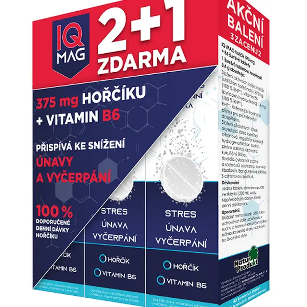 IQ MAG Hořčík + B6 šumivé 60 tablet