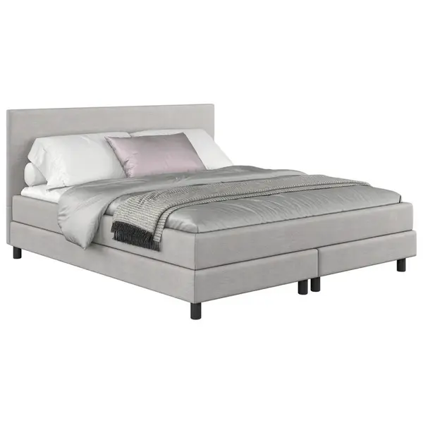 MID.YOU AMERICKÁ POSTEL, 140/200 cm, světle šedá