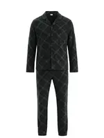 Dagi Dlhé pyžamo  pueblo / antracitová / tmavozelená / čierna