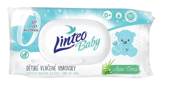 LINTEO Baby Vlhčené ubrousky s Aloe Vera 80 ks