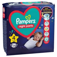 PAMPERS Night Pants Kalhotkové plenky vel. 4, 9-15 kg, 25 ks