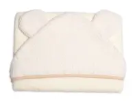 Baby Nellys Kojenecká osuška s kapucí a oušky Boucle 80x80cm, froté -  smetanová