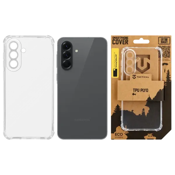 Zadní kryt Tactical TPU Plyo pro Samsung Galaxy A57, transparentní