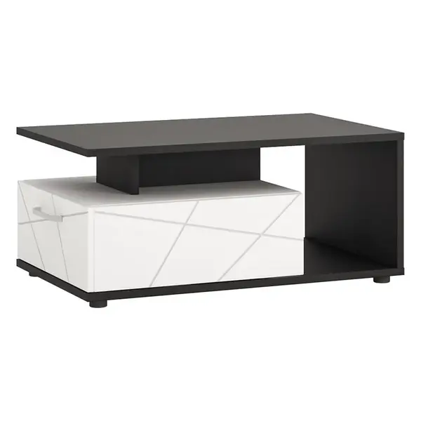 Konferenční stolek Venezia VENT01 1Sbílý alpský/dub vicenza černá/mdf bílý L