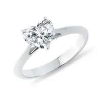 Prsteň srdce z bieleho zlata s 1.0ct lab grown diamantom KLENOTA